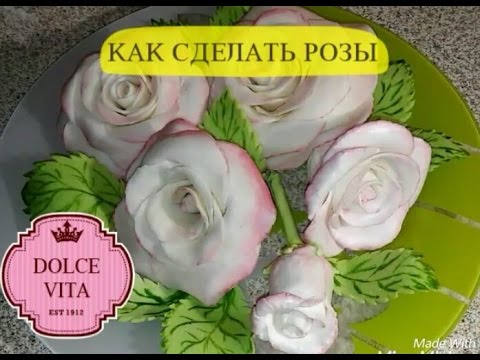 Видео: Розы из мастики без специальных приспособлений! / Fondant roses without special tools!