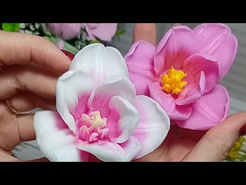 Видео: Заливка тюльпанчика от Elegant Flowers/ группа в ВК/ #мыловарение  #мыловидео#мылоручнойработы