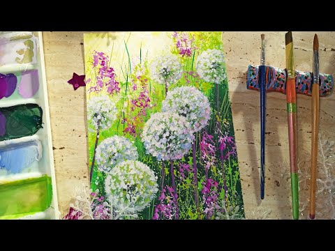 Видео: ОДУВАНЧИКИ/МАСТЕР-КЛАСС ЖИВОПИСИ ДЛЯ НОВИЧКОВ/DANDELIONS / GOUACHE PAINTING /