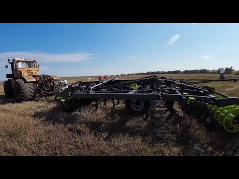 Видео: Трактор Кировец. Начало испытаний чизельно-дискового агрегата ЧДА-5 VELES.