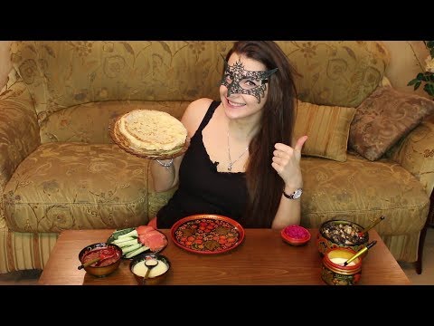 Видео: ASMR по-русски Блины с разными начинками/ASMR in russian Mukbang Pancakes with stuffing
