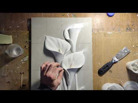 Видео: Барельеф цветы 3 урок Bas-relief flowers 3 lesson