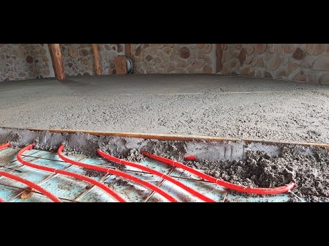 Видео: Wild Cherry Cordwood -  - Underfloor heating / Полагане тръби и замазка подово отопление