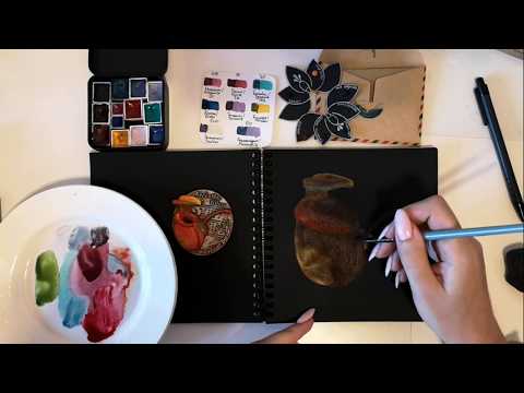 Видео: Цветок акварелью. Иллюстрация.