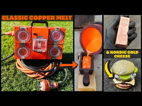 Видео: Плавка медного кабеля - Nordic Gold Cheese -ASMR Metal Melting -Trash To Treasure -BigStackD Casting