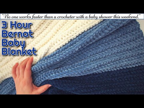 Видео: Узоры крючком из пряжи Bernat blanket # 2 (учебник по детскому ...