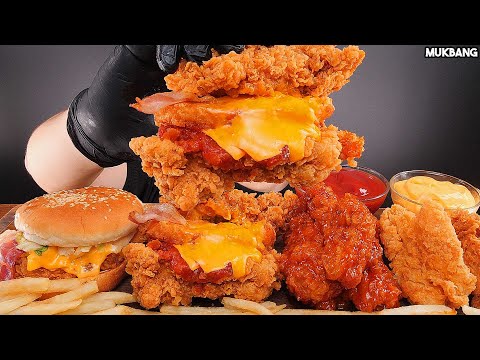 Видео: Бургеры KFC и жареная курица KFC Burgers 🍔 Fried Chicken 🍗 French Fries 🍟 EATING ASMR MUKBANG