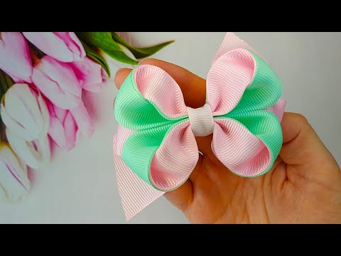 Видео: 🎀Бантики из лент - Бантики из репсовых лент - Бант из ленты - Канзаши новые🎀 - #2