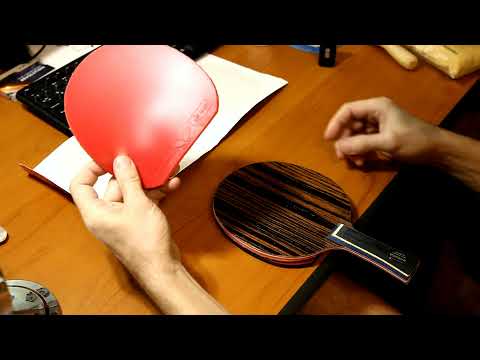 Видео: Ракетка Основание Yasaka EBONY CARBON и Tenergy 05 клеим накладки бу