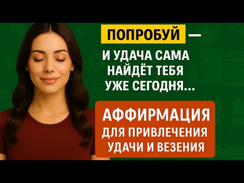 Видео: Аффирмация для удачи и везения 🍀 + звуки природы для засыпания🌙✨Попробуй — и удача сама найдёт тебя…