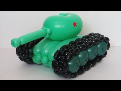Видео: Танк из шаров / Tank of balloons, twisting (English subs)