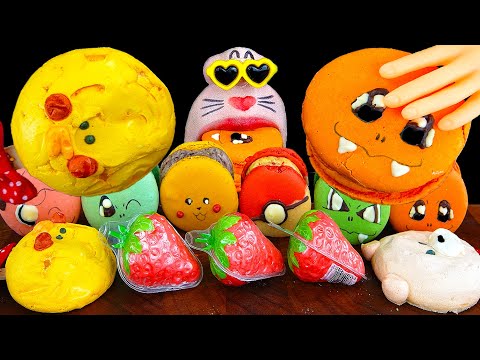 Видео: ASMR MUKBANG :) Шоу поедания макарон с покемонами и шоколадным мороженым и клубничным желе!