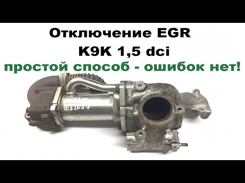 Видео: Отключение  ЕГР  (РОГ) Renault k9k 732 1,5 dci megane2  disable EGR on the  k9k 732 1.5 dci engine