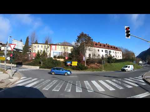 Видео: Словения: Дравоград (Dravograd) Пересечение границы Словения - Австрия. Австрия: Лавамюнд (Lavamünd)