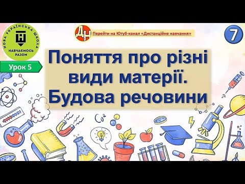 Видео: Урок фізики 5. Поняття про різні види матерії. Будова речовини.