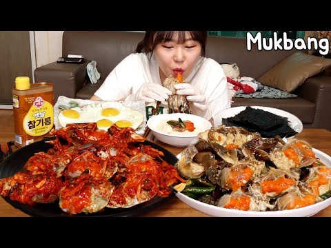 Видео: Mukbang l Ganjang Gejang и Yangnyeom Gejang, которые моя свекровь приготовила в сезон крабов. 🦀