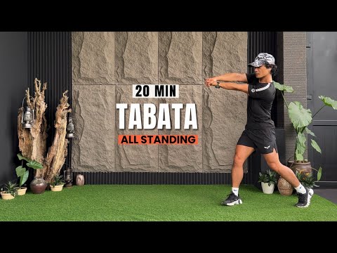 Видео: 20-МИНУТНАЯ ТРЕНИРОВКА ТАБАТА | Все упражнения стоя | Сжигание жира по всему телу | Без оборудования