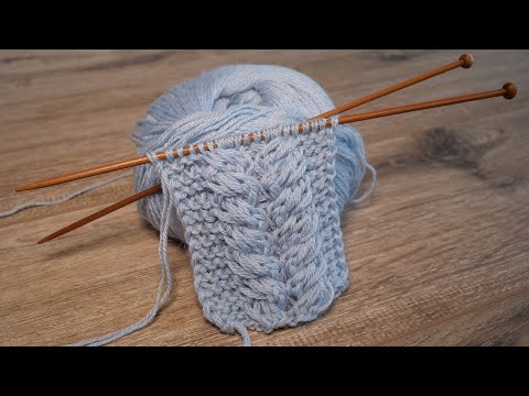 Видео: Объёмная коса спицами 🐭 Volumetric cable knitting pattern