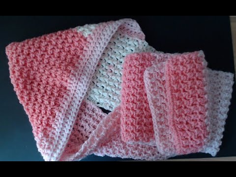 Видео: Вязаный крючком шарф с капюшоном. Очень просто. Повтор 1 ряда. Тёплый зимний шарф.