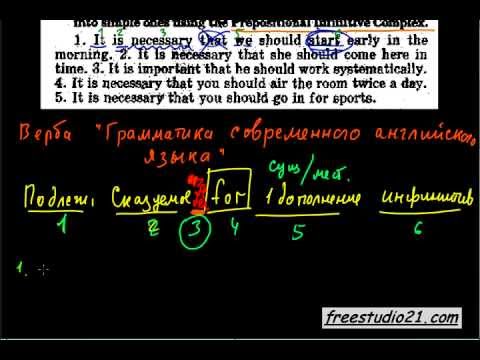 Видео: Prepositional Infinitive Complex - примеры предложений -1