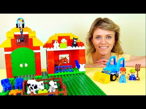 Видео: Видео для детей. Собираем конструктор LEGO Ферма. Video for kids and Lego toys