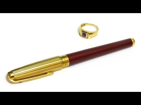 Видео: Обзор перьевой ручки S. T. Dupont Olympio (Midi) PL.OR Laque de Chine Godrons