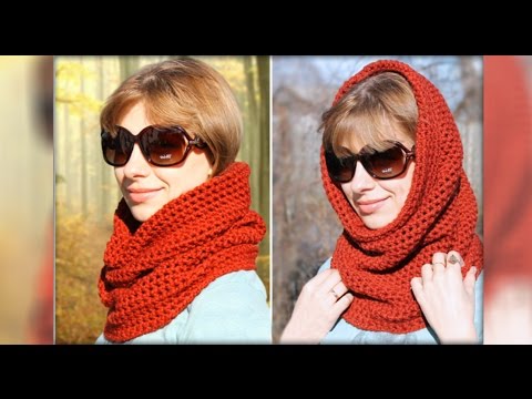Видео: Шарф-снуд крючком для начинающих. Scarf-Snood crochet for beginners.