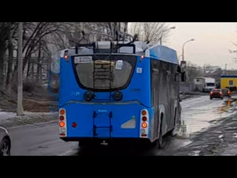 Видео: Зимний Волгоград. Троллейбусный маршрут 10. "Пл. Куйбышева" - "Жилгородок". Winter Volgograd.