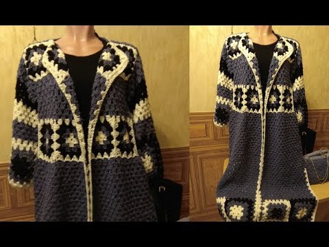 Видео: Вяжем крючком длинный кардиган