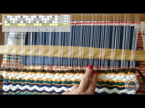 Видео: 4-х ремизный узор «Зигзаг» на 2-х бёрдышках настольного ткацкого станка