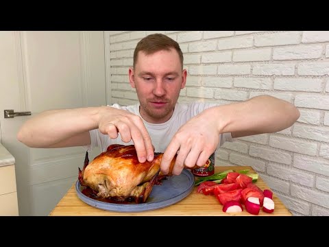 Видео: МУКБАНГ КУРИЦА РЕЦЕПТ СБИТЕНЬ овощи соус острый MUKBANG CHICKEN RECIPE