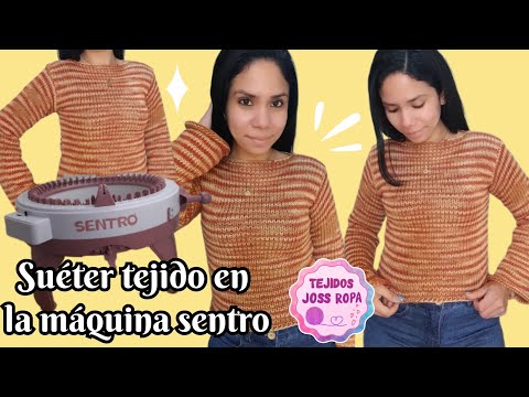 Видео: Вязаный свитер на машине Сентро | ткани для одежды |