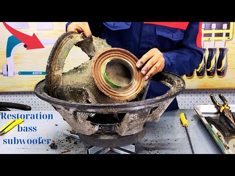 Видео: Реставрация 21-дюймовый басовый сабвуфер /Сабвуфер чрезвычайной мощности. Полные навыки реставрации.