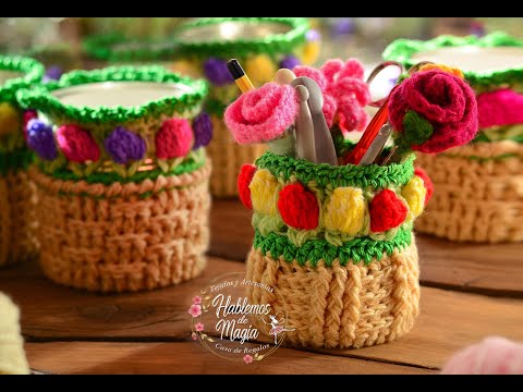 Видео: Корзина тюльпан крючком.