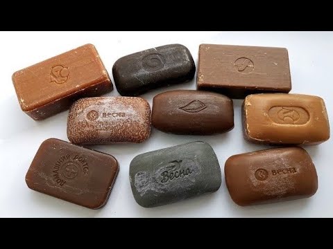 Видео: ASMR cutting only tar soap. Satisfying video. АСМР резка мыла.