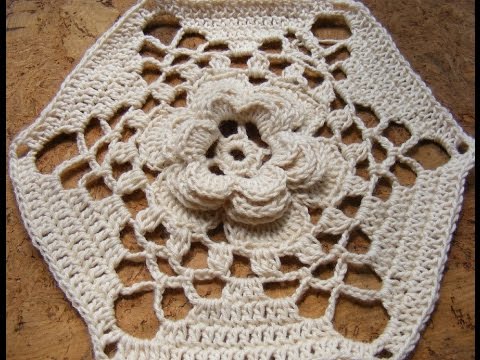 Видео: Шестигранник с цветком для кофты