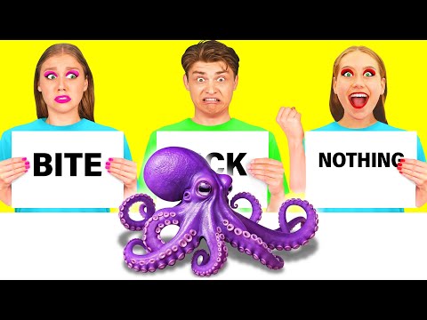 Видео: Откуси Лизни или Ничего Челлендж | Фантастические Лайфхаки с Едой от DuKoDu Challenge