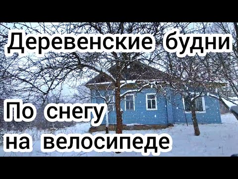 Видео: Деревенские будни 🏠 По снегу на велосипеде 🚴❄️