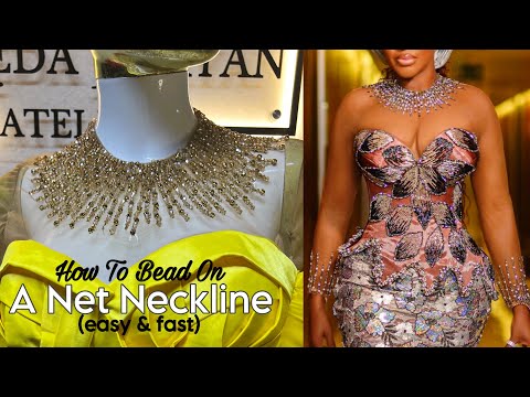 Видео: НАУЧИТЕСЬ ВЫШИВАТЬ БИСЕРОМ КАК ПРОФЕССИОНАЛ НА СЕТЧАТОМ ВЫРЕЗЕ ПЛАТЬЯ | УЧЕБНОЕ ПОСОБИЕ ДЛЯ НАЧИН...