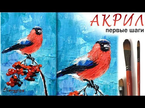 Видео: «Птицы. Снегирь и рябина» как нарисовать 🎨АКРИЛ | Сезон 1-3 |Мастер-класс для начинающих