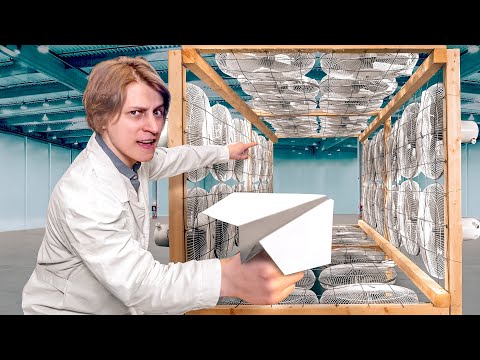 Видео: В тоннель из вентиляторов запустил бумажный самолётик