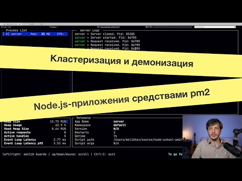 Видео: Демонизация и кластеризация Node.js-приложения средствами pm2