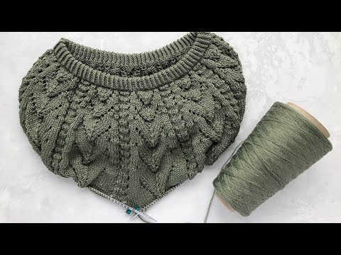 Видео: Вяжу шикарный ажурный джемпер 🤩 с круглой кокеткой спицами и скоро будет мастер-класс!