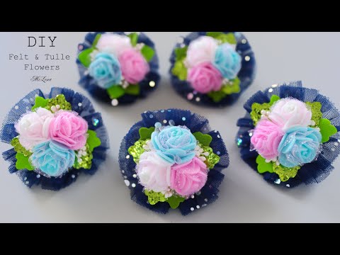 Видео: 🌿 ЦВЕТЫ ИЗ ФЕТРА 🌸 FELT AND TULLE FLOWERS 🌿