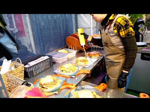 Видео: Тост с большим количеством овощей. Тост, который больше, чем ее свекровь / Корейская улица еды