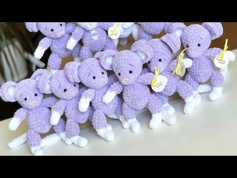 Видео: Мышка крючком из плюшевой пряжи. Часть 1