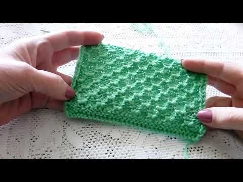 Видео: Узор спицами "Ромбики".