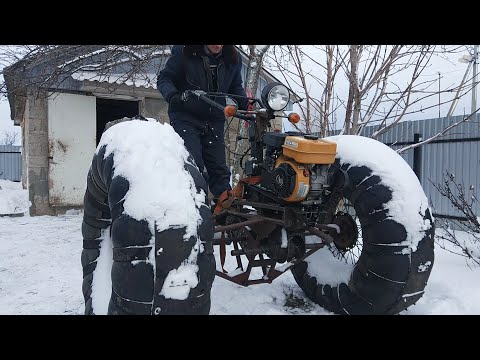 Видео: Мотоблок на пневмоход: сезон Зимняя рыбалка 2021-22