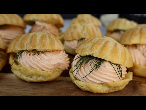 Видео: Лучший РЕЦЕПТ ЗАКУСКИ 🔥ПРОФИТРОЛИ с лососем 🤤 На праздничный стол