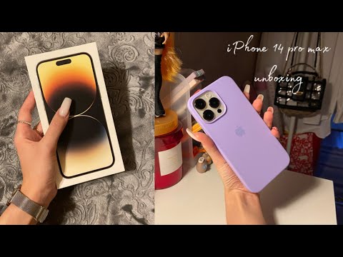 Видео: Распаковка iphone 14 pro max gold unboxing ✨ aesthetic unboxing